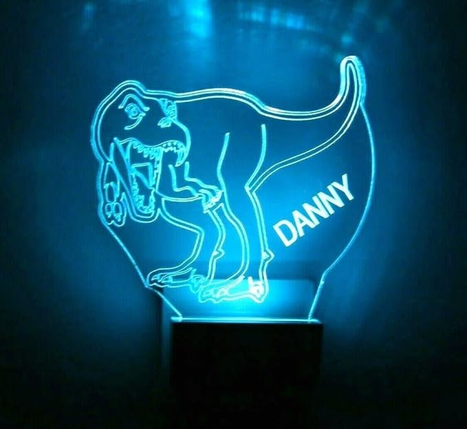 Night Light Multi Color Personalized LED Plug-in, Ultra-Slim Touch Night Light Smart Dusk to Dawn Sensor, Kids Children's Bedroom Kitchen Bathroom Hallway Play Room Variations (Dinosaurs)
