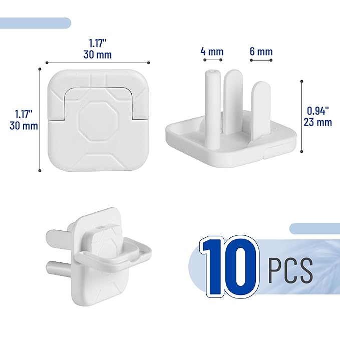 Bates Outlet Covers - Baby Proofing, 10 Pack, 3 Prongs, Child Proof
