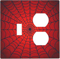 Red Spider Web Black Line Simplicity Wallplates 1 Toggle 1 Duplex Switch Plate Electrical Gfci Faceplate Decorative Light Switch Covers For Kids Room Home Decor
