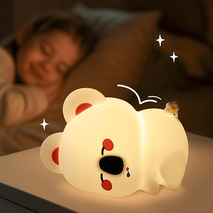 Koala Night Light for Nursery - 3 Color Changing Dimmable Baby Night Lamp, Rechargeable Touch Control with Timer, Soft Silicone Breastfeeding Nightlight for Kids, Infants, Toddlers