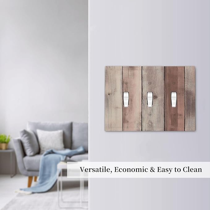 Decorative Switch Plates Vintage Natural Wood Rustic Cinnamon 3 Gang Wall Plate Triple Toggle Light Switch Cover Faceplate Electrical Wall Panels For Farmhouse Cabin Decor