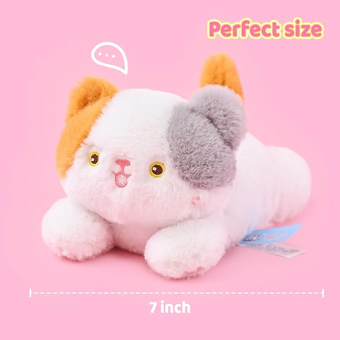 PEACH CAT Calico Cat Stuffed Animal Cute Kitten Plushies Small Plush Toys Gifts for Kids
