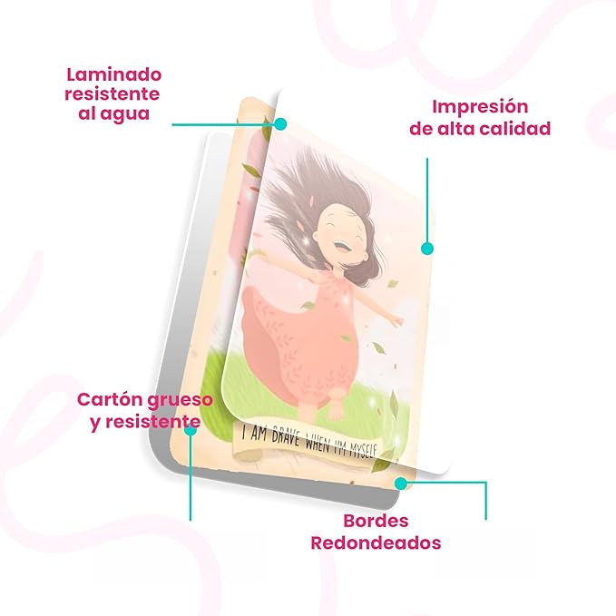 Menique Shine Memory Matching Game – 80 Cards (40 Pairs) with Positive Affirmations for Brave Girls – Motivational & Mindful Matching Game for Confidence and Self-Love