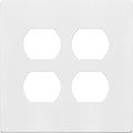 TG Screwless Duplex Wall Plate, Child Safe Double Receptacle Outlet Cover, Standard Size, 2-Gang 4.68" x 4.73", Unbreakable Polycarbonate Thermoplastic, UL Listed, SP-S2-W, Glossy, White