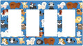 Cute Animal Dogs Puppy Decorative Outlet Cover Quad Rocker Light Switch Plate Cover Electricity Receptacles Plates For Home Kitchen Living Bedroom 8 * 4.5