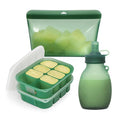 Haakaa Flexi-Prep, Store & Feed Combo, Breastmilk Storage & Baby Food Freezer Tray Set with Silicone Freezer Trays, 1000ml Silicone Storage Bag & Refillable Baby Food Pouch