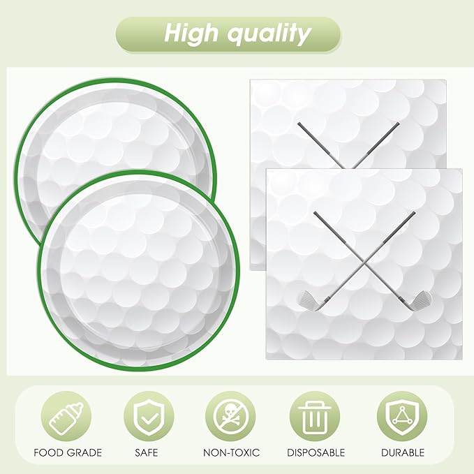 41PCS Golf Party Decorations Golf Sport Themed Party Supplies Include Golf Plates and Napkins Set,Plastic Tablecloth for Birthday Baby Shower Retirement Party,Serve 20