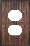 Outlet Covers Rustic Brown Barn Door Retro Wood Plank 1 Gang Duplex Light Switch Cover Plate Country Decorative Wall Plates Electrical Switchplate Receptacle Cover for Bathroom Home Decor