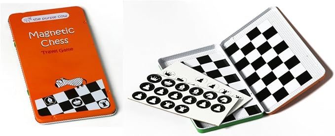The Purple Cow- Magnetic Chess Game for kids and adults. Travel size, lightweight game for hours of fun - Portable mini game - Ideal for travelling