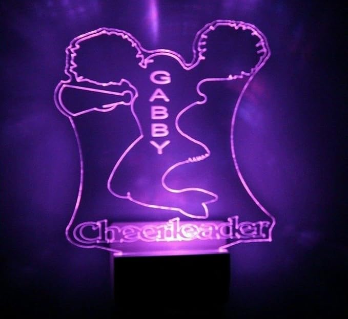 Night Light Multi Color Personalized LED Plug-in, Ultra-Slim Touch Night Light Smart Dusk to Dawn Sensor, Kids Children's Bedroom Kitchen Bathroom Hallway Play Room Variations (Cheerleader)