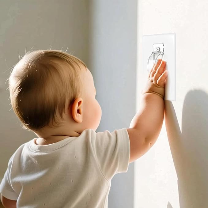 Light Switch Cover Guard, Child Proof Switch Guard 2 Pack for Toggle Switch, Prevent Kids from Turning Lights On/Off, Easy Install Wall Switch Protector（Clear）