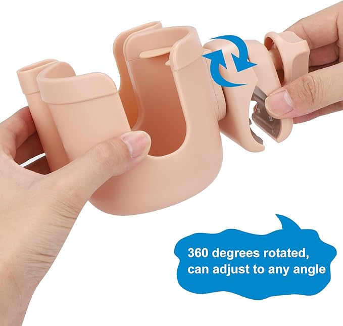 Accmor Stroller Cup Holder with Phone Holder, Bike Cup Holder, Universal Cup Holder for Uppababy Nuna Doona Strollers, 2-in-1 Cup Phone Holder for Stroller Bike Accessory