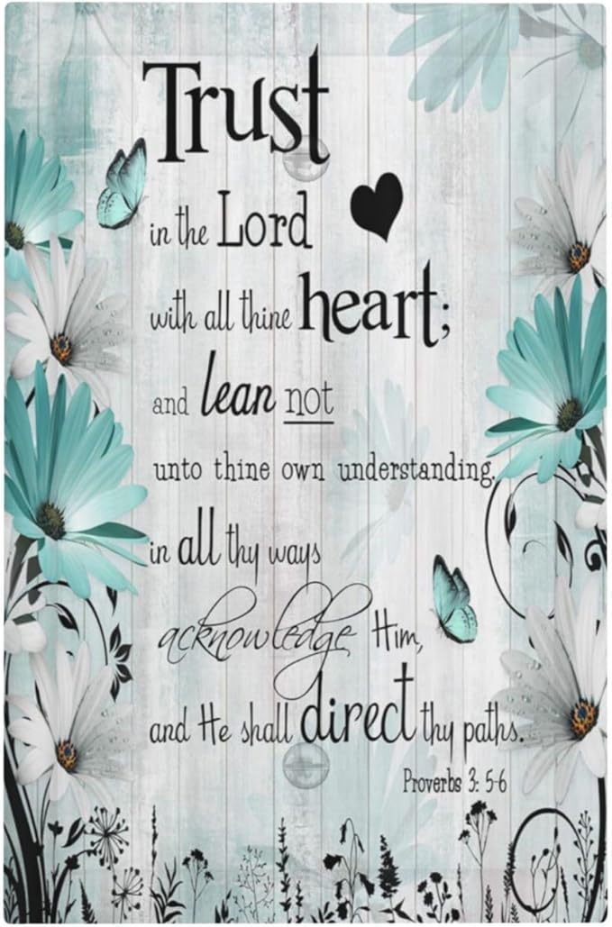 Rustic Teal Daisy Bible Verse Wooden Inspirational Quote Light Switch Cover Plate 1 Gang No Device Blank Electrical Wall Plates Faceplate Decorative Switch Plate Covers for Bedroom Living Room Decor