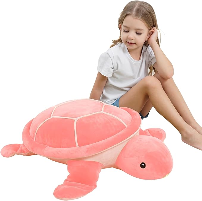 Dalmao 28" Big Pink Sea Turtle Stuffed Animals Plush Pillow Toys, Cute Giant Large Jumbo Soft Turtles Plushies, Gift for Kids Boys Girls, Birthday