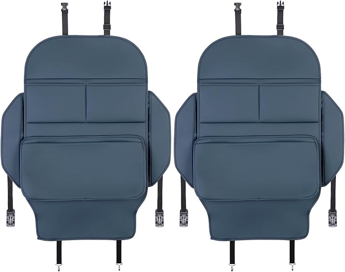 TAIKOO Seat Back Protector,Preventing the Impact of Children Stepping on the Seat Backrest,Beautiful appearance and easy to clean,black (Blue-2 pcs)