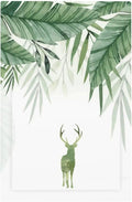 Deer Banana Leaves Palm Trees Green Plants Light Switch Cover Plate 1 Gang No Device Blank Electrical Wall Plates Faceplate Decorative Switch Plate for Bed Room Living Room Decor