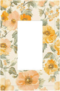 Decorative Outlet Covers Vintage Floral Pastel Flower Pattern 1 Gang Single Rocker Light Switch Cover Plate GFCI Wall Plates Electrical Switch Plate Cover for Bedroom Cabin Decor