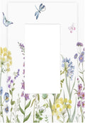 Colorful Wildflowers Dragonfly Lavender Butterfly Insect Decorative Outlet Covers 1 Gang Single Rocker Light Switch Cover Plate Wall Plates GFCI Faceplate for Bedroom Living Room Decor