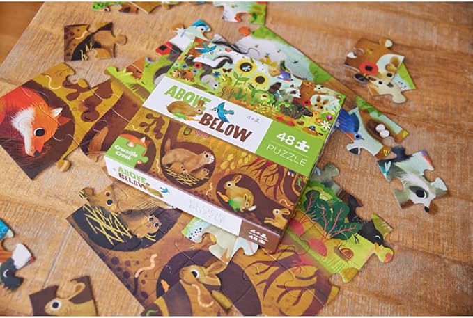 Crocodile Creek Above + Below 48-Piece Jigsaw Floor Puzzle - Fun Floor Puzzles for Kids Ages 4-8 - Backyard Discovery - 27 x 20 inches Finished
