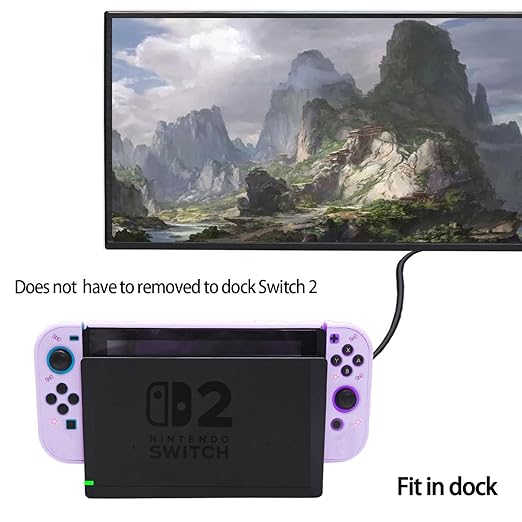 GUTIAL Accessories Set for Nintendo Switch 2 2025 - Cute Kawaii NS 2 Accessories kit for Grils Boys Kids with Travel Carrying Case and Cartoon Protective Cover, Screen Protector, Stand - Purple