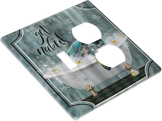 Teal Green Sea Turtle Funny Ocean Vintage Tortoise Beach Theme Wallplates 1 Toggle 1 Duplex Electrical Gfci Faceplate Decorative Light Switch Covers Switch Plate for Kids Room Bathroom Decor