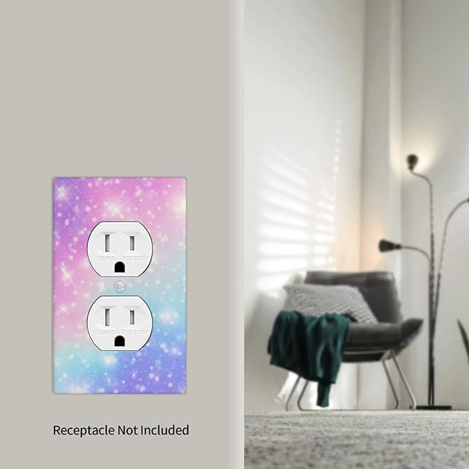 Pink Blue Galaxy Outlet Covers Decorative Electrical Outlets Duplex Outlet 1-Gang Wall Plate Receptacle Wall Outlet Cover