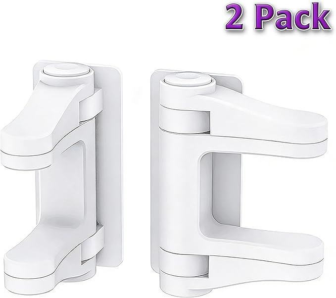 Door Handle Baby Proof, 2 Pack Door Locks for Kids Safety No Drilling, Strong 3M Adhesive Door Lever Lock Child Proof Cabinet Simple Install and No Tools Needed, White