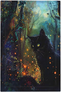 Light Switch Cover Magic Fantasy Forest Mysterious Black Cat Decorative Switch Plates 1 Gang Blank No Device Outlet Covers Electrical Wall Plates for Kid Room Bathroom Decor