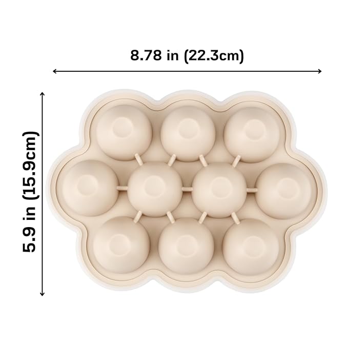 PandaEar 3-Pack Silicone Baby Food Freezer Trays with Lids - 10 Small Portions per Tray (Approx. 1oz/1.5-2 tbsp) - Flexible Storage Container for Breast Milk & Purees, Blue/Green/Beige
