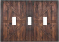 Light Switch Cover Rustic Brown Barn Door Retro Wood Plank 3 Gang Wall Plate Triple Light Switch Plate Country Toggle Decorative Outlet Covers Electrical Switchplate for Bathroom Home Decor