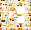 Decorative Outlet Covers Construction Vehicle Yellow Trucks Diggers 2 Gang Light Switch Cover Plate Single Toggle Duplex Wall Plates for Electrical Switch Plate Covers for Home Decor