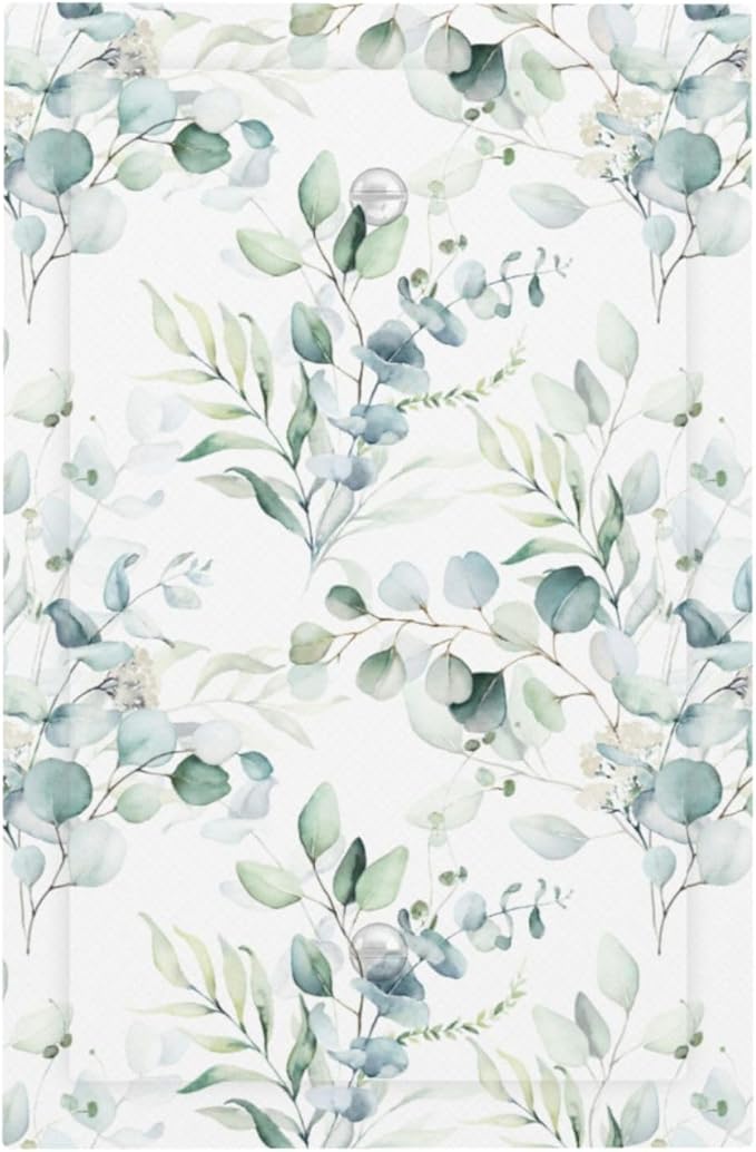 Sage Green Eucalyptus Leaves 1-Gang Blank Wallplate Jumbo Size Unused Outlet and Light Switch Cover Spring Plant Nature Herb Botanical Floral Decorative Switch Face Plate Cover