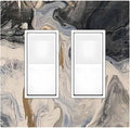 Decorative Outlet Covers Black Gold Swirl Fluid Painting Marble 2 Gang Double Gfci Rocker Electrical Wall Panels Light Switch Cover Plate For Bathroom Kitchen Decor