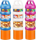 BeneLabel Stackable Food Storage Containers with Twist Lock System - BPA-Free Tritan Containers for Travel, Formula, Protein Powder, Snacks - Leakproof & Dishwasher Safe (Red&Blue&White, 31oz per)