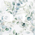 Watercolor Spring Eucalyptus Green Saga Boho Leaf Plant Botanical Floral Wild Flower Decorative 2-Gang Double Toggle Outlet Light Switch Wall Plate Electrical Receptacle Faceplate Cover Jumbo Size