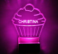 MIRROR MANIA Night Light Multi Color Personalized LED Plug-in, Ultra-Slim Touch Night Light Smart Dusk to Dawn Sensor, Kids Children's Bedroom Kitchen Bathroom Hallway Play Room Variations (Cupcake)