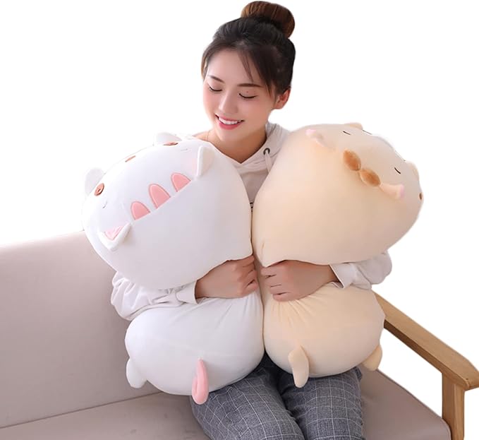 Bear Plush Pillow, Soft Bear Stuffed Animal Toy Cylindrical Body Pillow Gifts for Kids, 33.5"