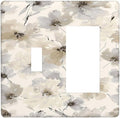 Outlet Covers Beige Flower Watercolor Flower 1 Toggle 1 Rocker Combo Light Switch Cover Plate Decorative Switch Plate Covers Electrical Wall Plate for Bedroom Home Decor