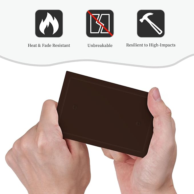 Coffee Brown Decorative 1 Gang No Device Blank Wall Plate Blank Light Switch Cover Switchplate Electric Unused Faceplate Covers