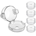 Stove Knob Safety Covers, for Knob Diameter Less Than 2.4", Dual Grip Safety Shield, Unlock with Adult Hand, Press Gas Stove Knob Locks, Oven Lock Knob Covers for Child Safety, Clear, Pack of 5