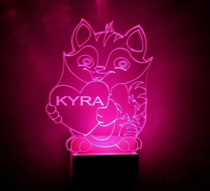 MIRROR MANIA Night Light Multi Color Personalized LED Plug-in, Ultra-Slim Touch Night Light Smart Dusk to Dawn Sensor, Kids Children's Bedroom Kitchen Bathroom Hallway Play Room Variations (Cat)