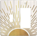 Decorative Outlet Covers Midcentury Golden Sun Minimalism Sunrise 2 Gang 1 Gang Wall Plate Single Toggle Rocker Device Combination Light Switch Cover Plate Jumbo Switch Plate Cover