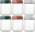 DIMBRAH Overnight Oats Containers with Lids, Mason Jars 16oz with Lids - Set Of 6, Practical Oatmeal Container to Go, Chia Seed Pudding Jars