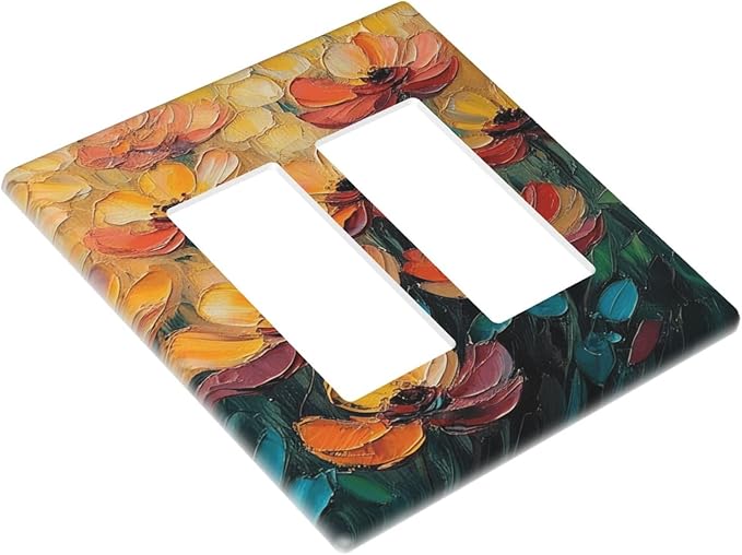 Decorative Art Light Switch Covers Enchanted Glowing Forest 2 Gang Dual Rocker Outlet Switch plate Faceplate GFCI for Home Decor