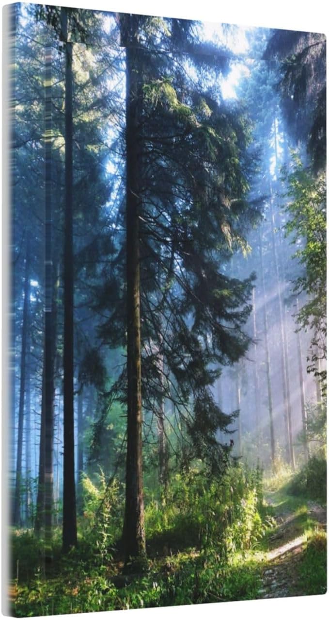 Green Landscape Forest Tree 1 Gang No Device Wall Plate Decorative Blank Light Switch Cover Switchplate Electrical Faceplate for Bathroom Home Bedroom Art Decor