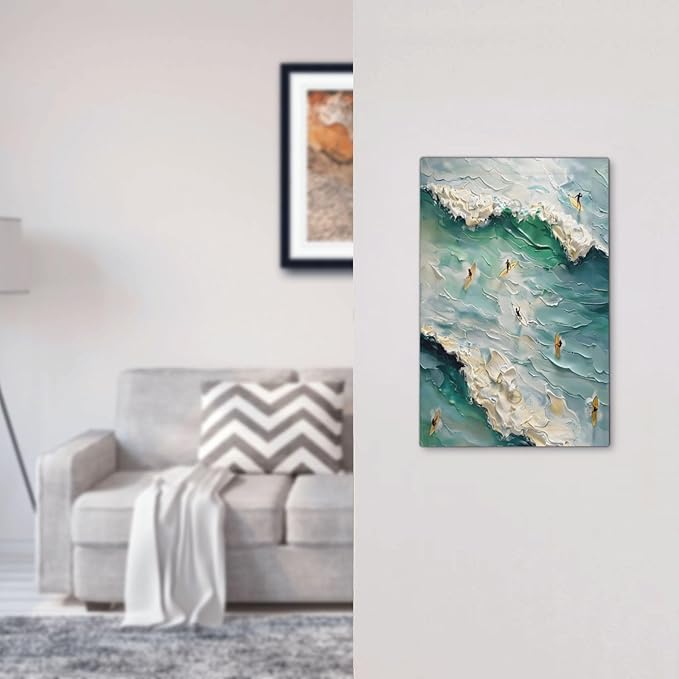 Beach Waves Ocean Surfing Hoverboard Painting Print Light Switch Cover Plate 1 Gang No Device Blank Electrical Wall Plates Faceplate Decorative Switch Plate Covers for Bedroom Living Room Decor