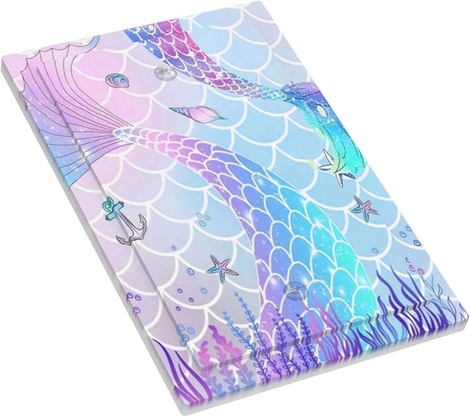1-Gang No Device Decorative Blank Receptacle Wall Plate Colorful Cute Kids Girls Purple Pink Mermaid Tail Fish Scale Theme Light Switch Mid Size Electrical Face Plate Cover for Unused Outlets/Switches