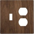 Outlet Covers Dark Brown Wood Grain 1 Toggle 1 Duplex Switch Plate Covers Electrical Light Switch Cover Plate Decorative Wall Plate Socket Cover for Farmhouse Cabin Decor