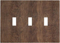 Decorative Switch Plates Rustic Vintage Wood Grain Brown 3 Gang Wall Plate Faceplate Triple Toggle Light Switch Cover Electrical Wall Panels for Farmhouse Cabin Decor