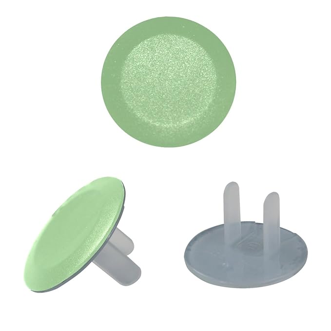 Pure Mint Green Color Outlet Covers Baby Proofing Child Proof Plug Covers for Electrical Outlets Easy Install Outlet Plug Covers